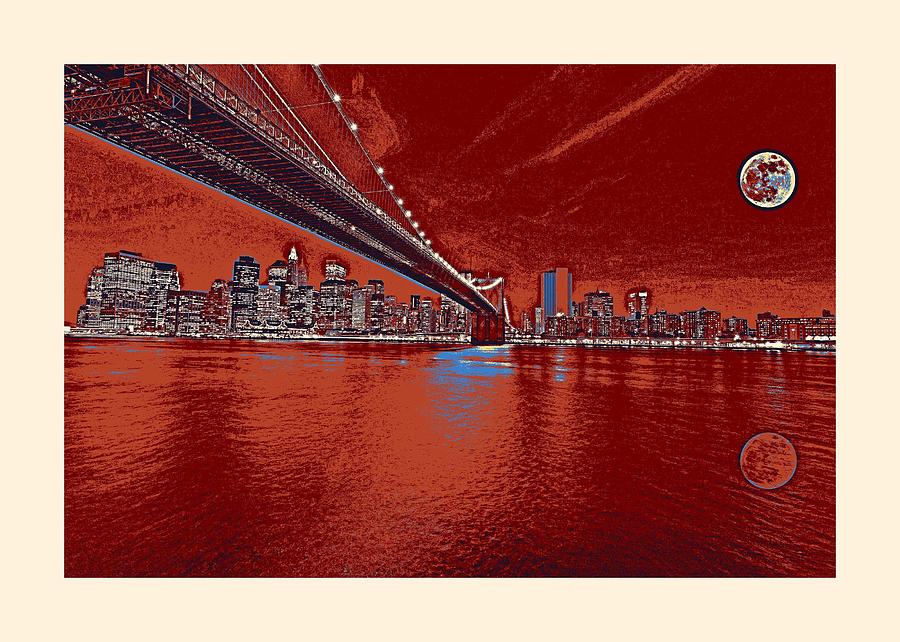 Architecture Painting - Brooklyn Bridge, New York, USA 6 by Celestial Images