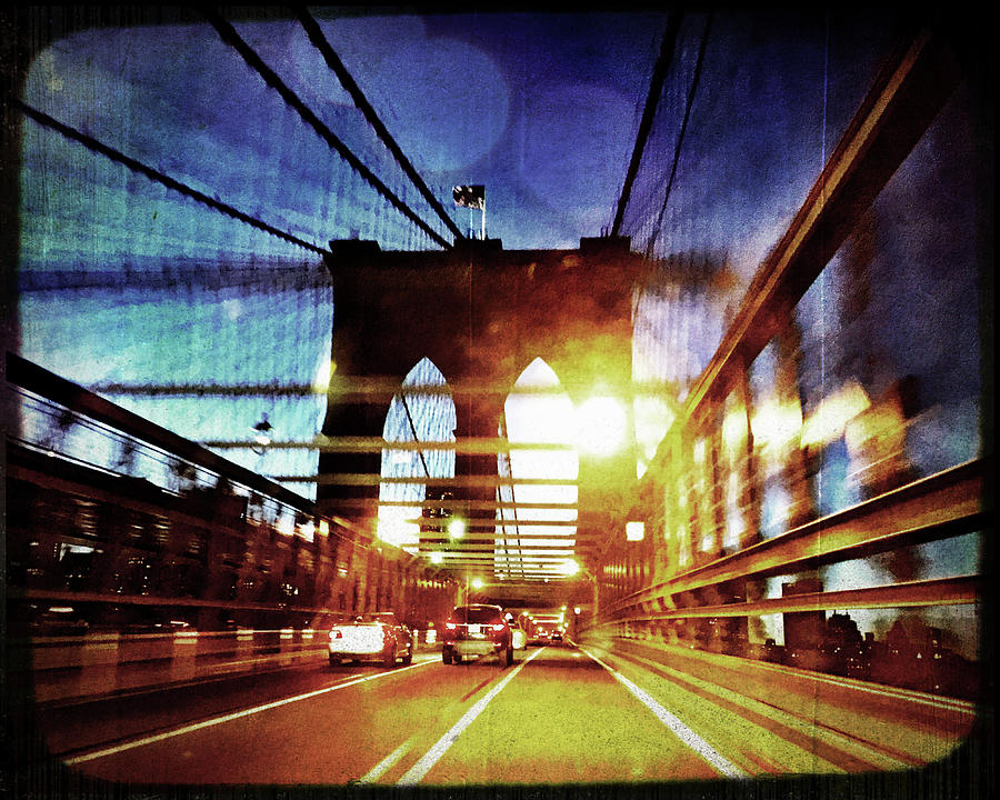 Brooklyn Bridge Photograph - Brooklyn Bridge Night View by Joann Vitali