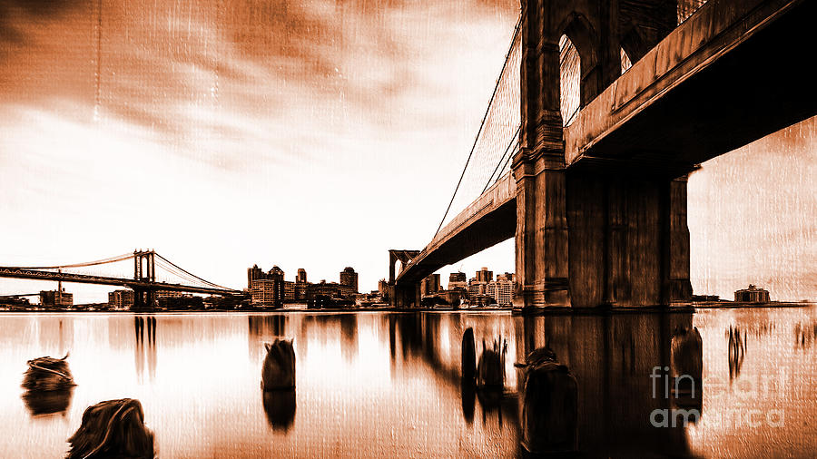 Abstract Painting - Brooklyn Bridge NY 02 by Gull G