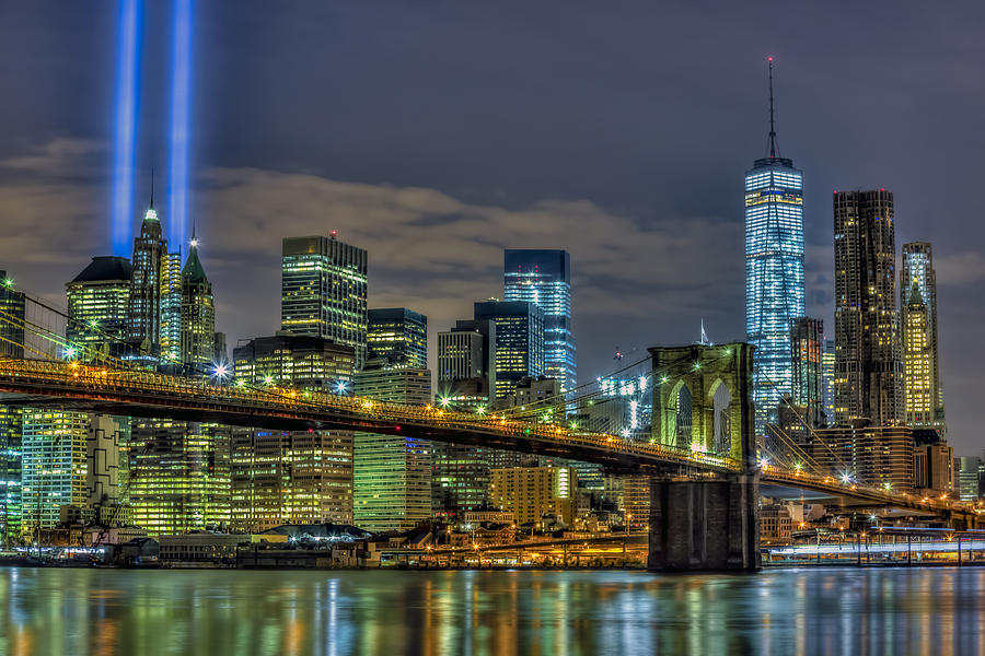 Brooklyn Bridge  - Brooklyn Bridge NYC 911 Tribute by Susan Candelario