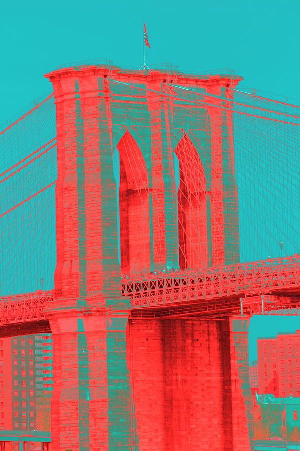 Brooklyn Bridge Reddish  Photograph by Christopher J Kirby