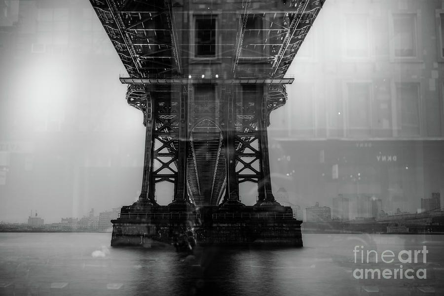 Brooklyn Bridge Reflections NYC Photograph by Edward Fielding
