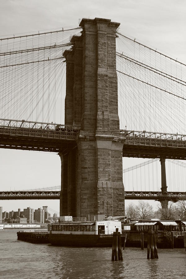 Brooklyn Bridge River Cafe Photograph by Christopher J Kirby