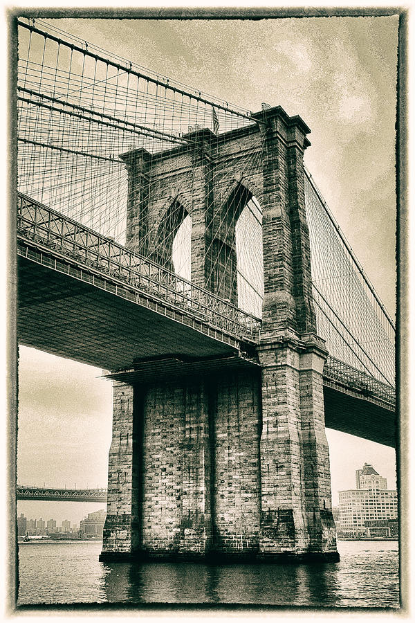 Brooklyn Bridge Sepia Photograph by Jessica Jenney