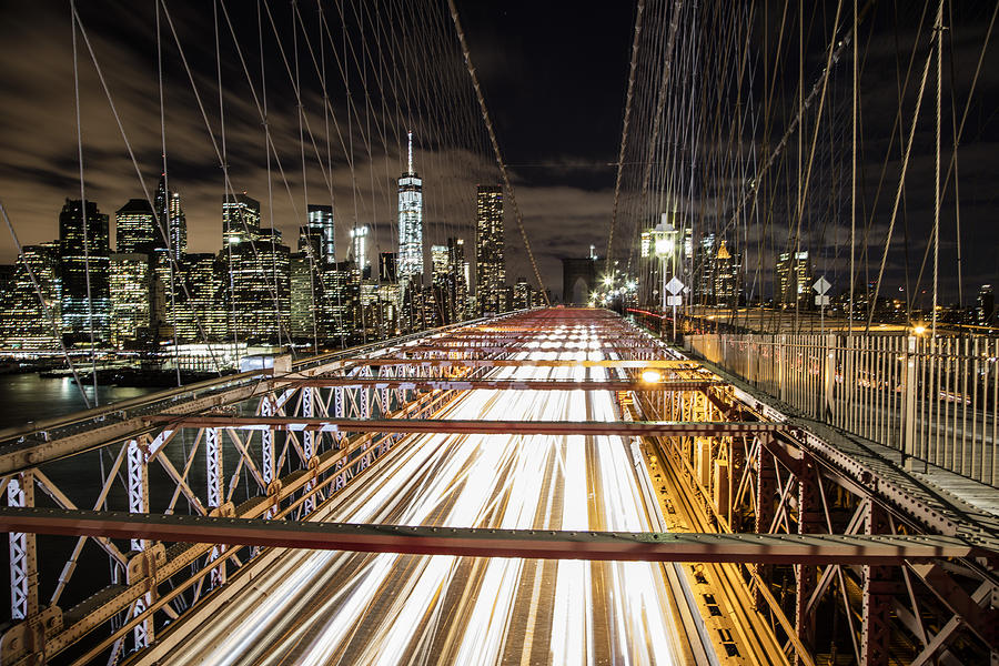 Brooklyn Bridge Streaks Photograph by John McGraw
