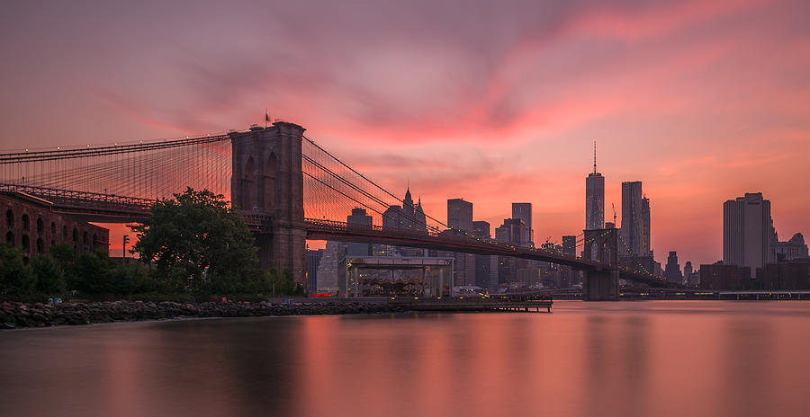 Brooklyn Bridge Sunset Photograph by Scott McGuire