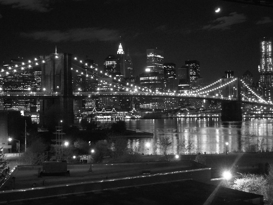 Black And White Photograph - Brooklyn Bridge by Susan LaVerdiere