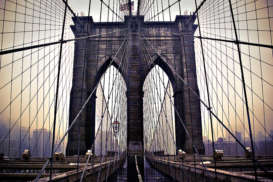 Brooklyn Bridge Suspension Cables Photograph by Ray Devlin