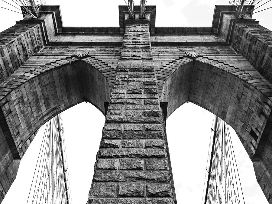 Brooklyn Bridge Tower Black and White Photograph by Pelo Blanco Photo