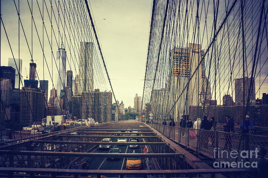 Brooklyn Bridge Traffic Photograph