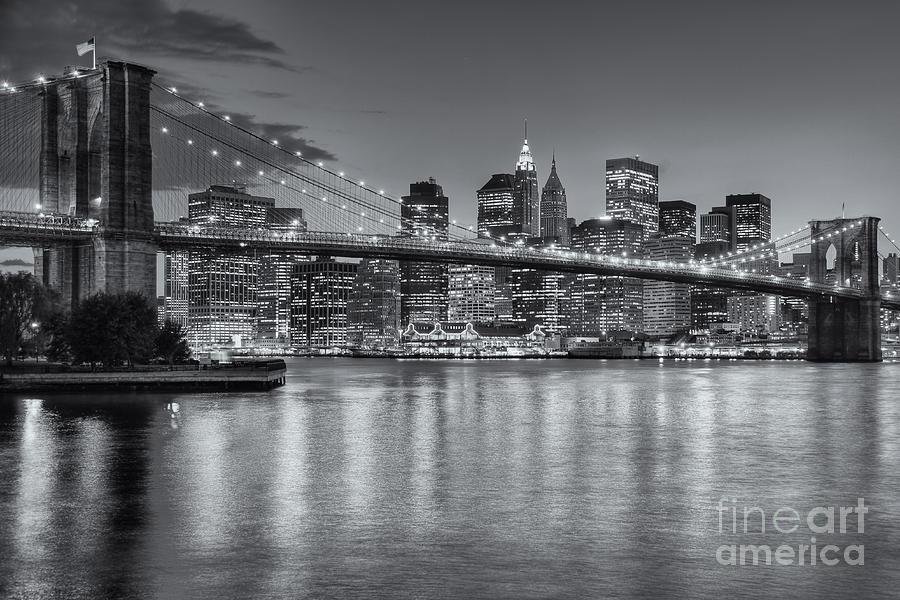 Brooklyn Bridge Twilight II Photograph by Clarence Holmes