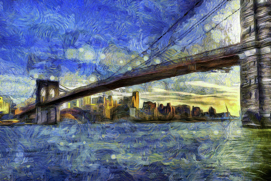 Brooklyn Bridge Van Gogh Photograph by David Pyatt