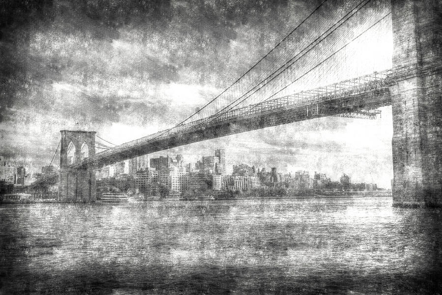Brooklyn Bridge Vintage  Photograph by David Pyatt