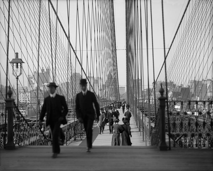 Brooklyn Bridge - Vintage New York - 1910 Photograph by War Is Hell Store