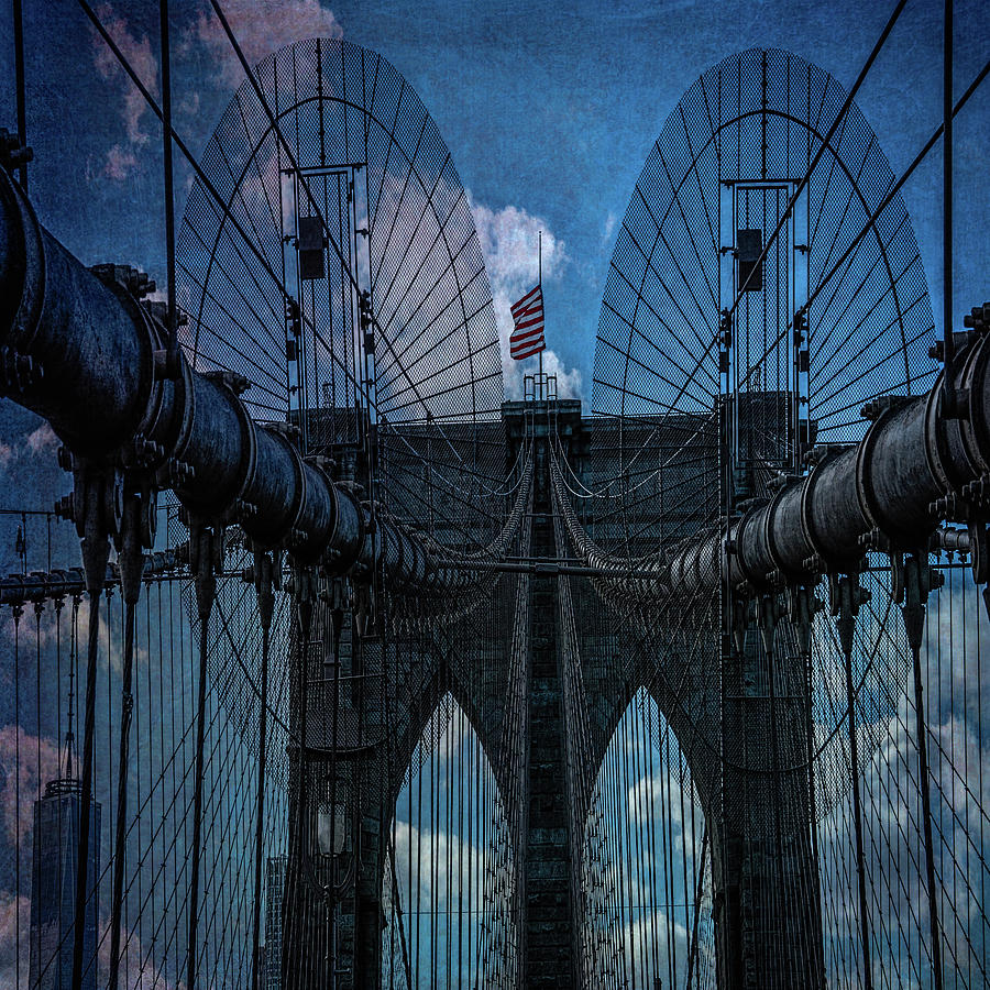 Brooklyn Bridge Webs Photograph by Chris Lord