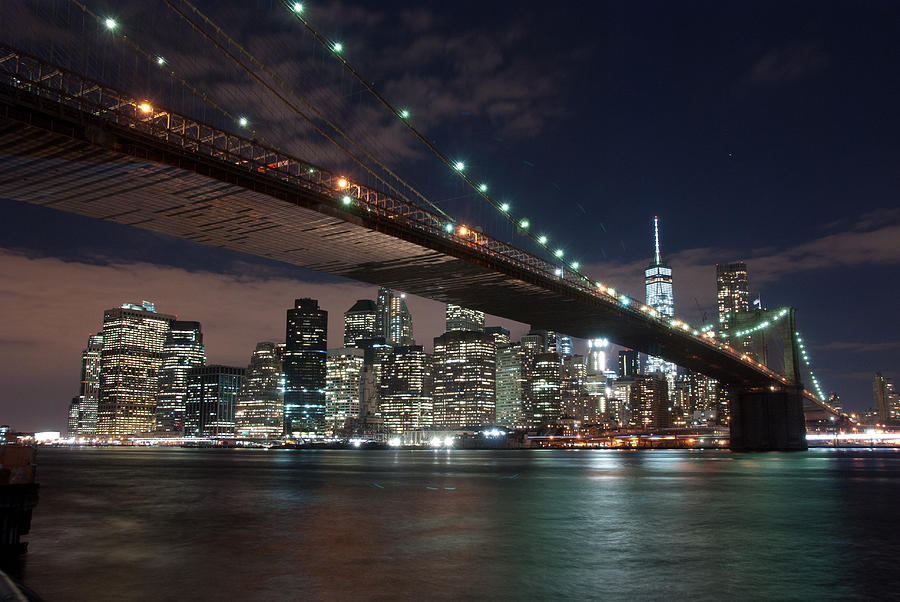 Brooklyn Bridge With Manhattan Skyline Photograph