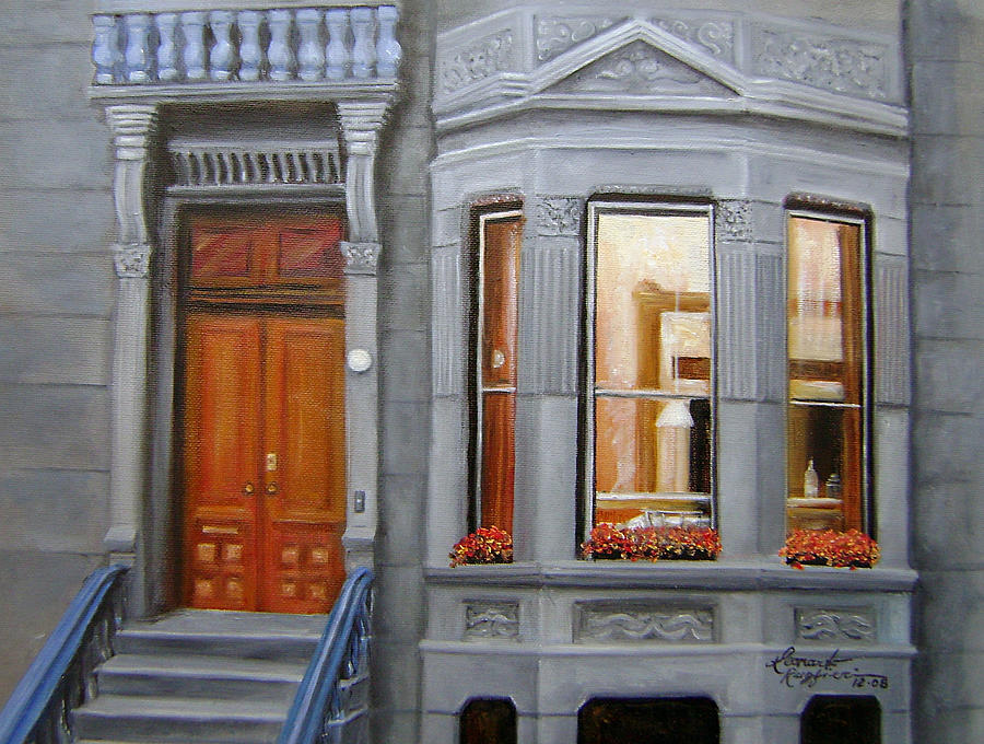 Brooklyn Brownstone Window Painting by Leonardo Ruggieri