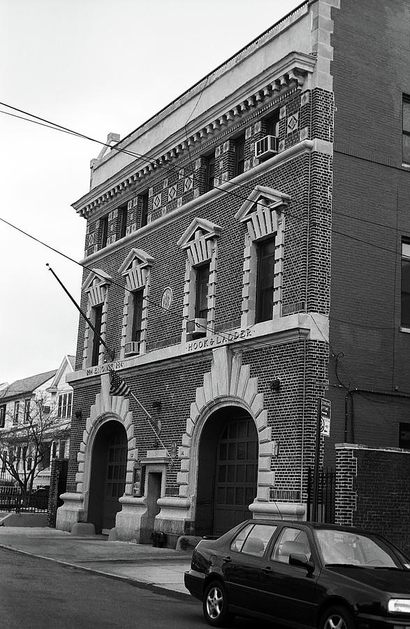 Brooklyn Firehouse Building 2001 BW Photograph by Frank Romeo