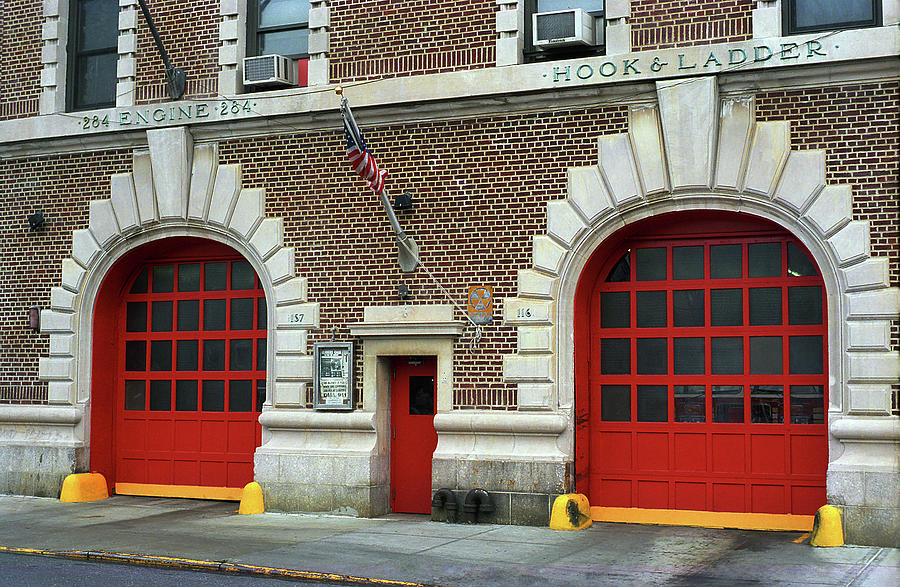 Brooklyn Firehouse Double Doors 2001 Photograph by Frank Romeo