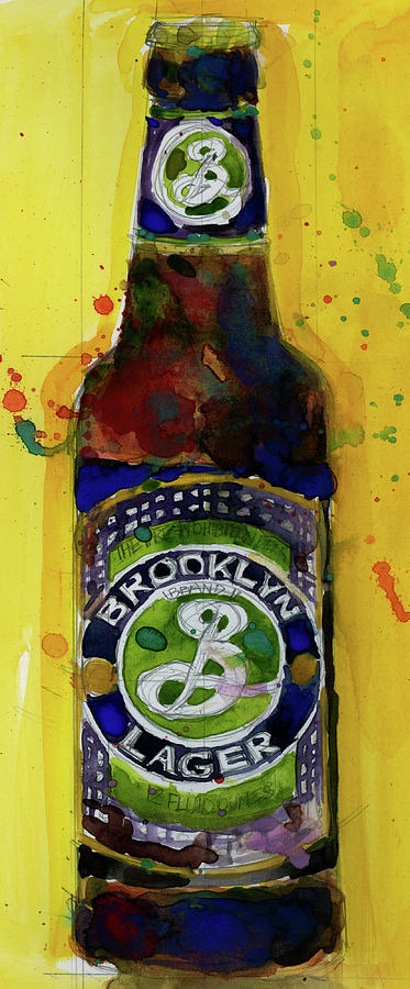 Beer Painting - Brooklyn Lager - Brooklyn Brewery by Dorrie Rifkin