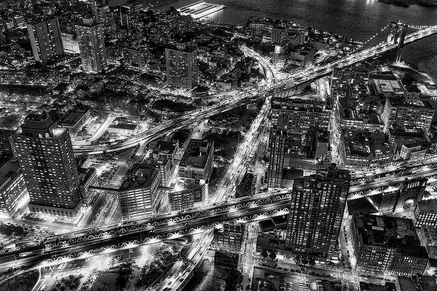 Brooklyn NYC Infrastructure BW Photograph by Susan Candelario