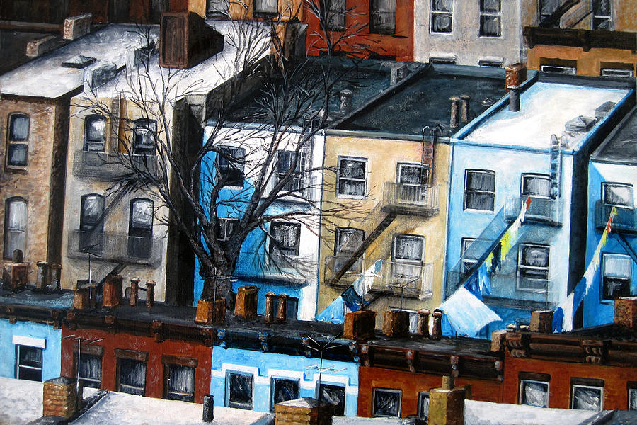 Brooklyn Rooftops Painting by Leonardo Ruggieri