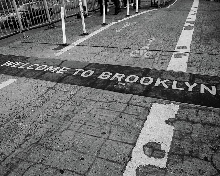Brooklyn Sign in Pavement Photograph by Nicole Freedman