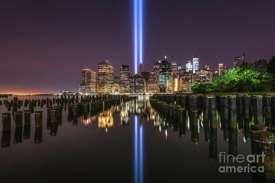 Brooklyn Sticks Tribute In Light  Photograph by Michael Ver Sprill