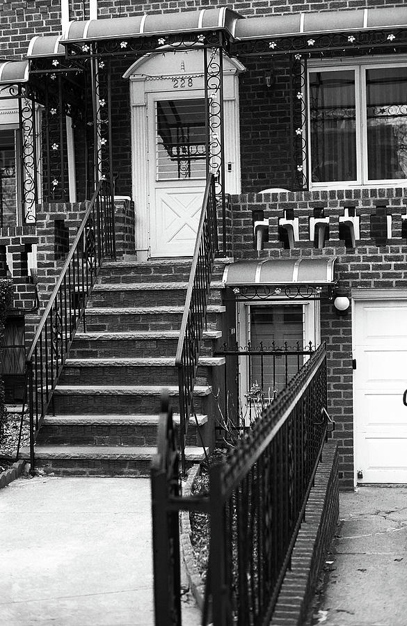 Brooklyn Stoop 2001 #3 BW Photograph by Frank Romeo