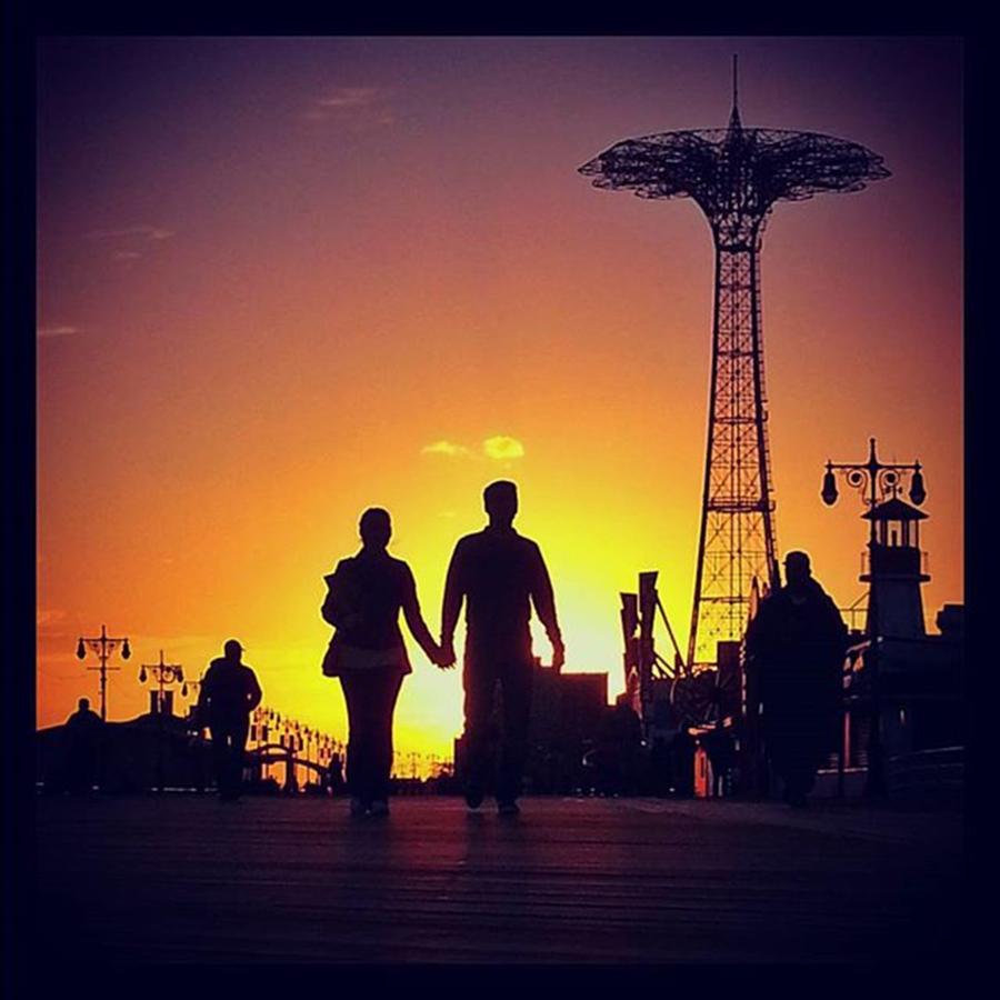 Sunset Photograph - #brooklyn #sunset #couple #love by Dano EastCoastImages