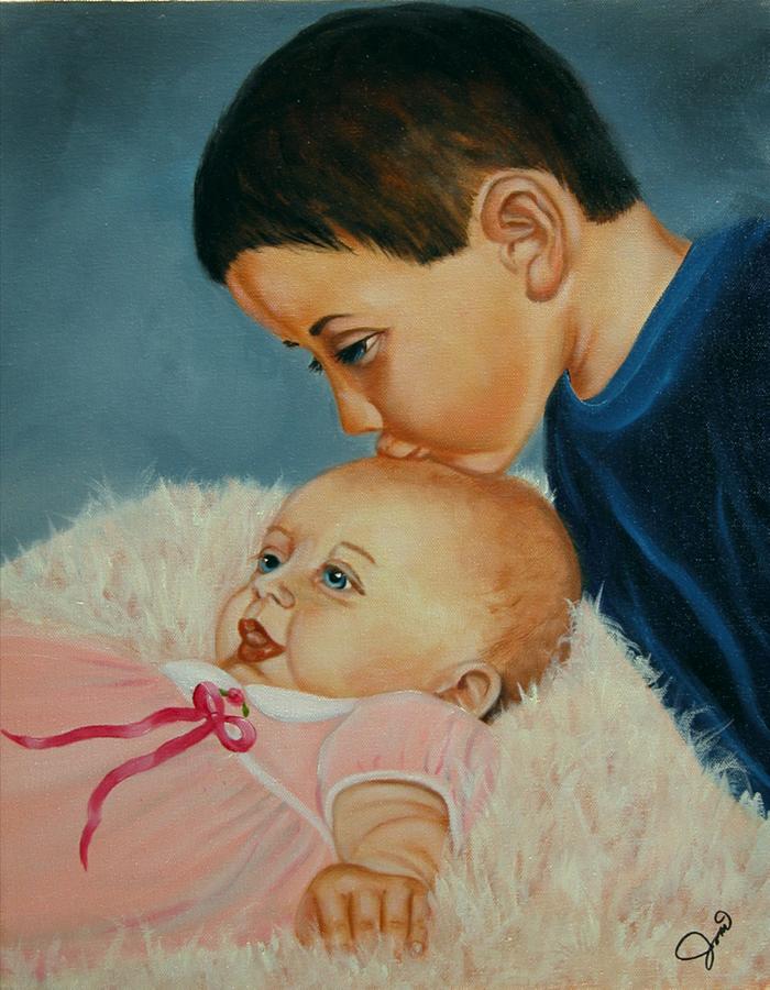 Brother and Sister Painting by Joni McPherson