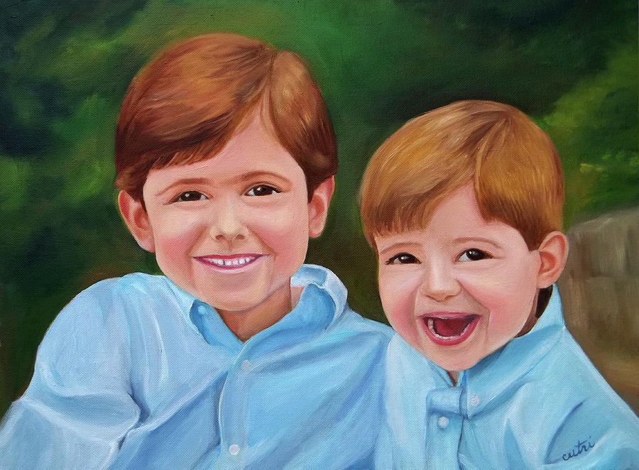 Brothers Painting by Anne Cameron Cutri