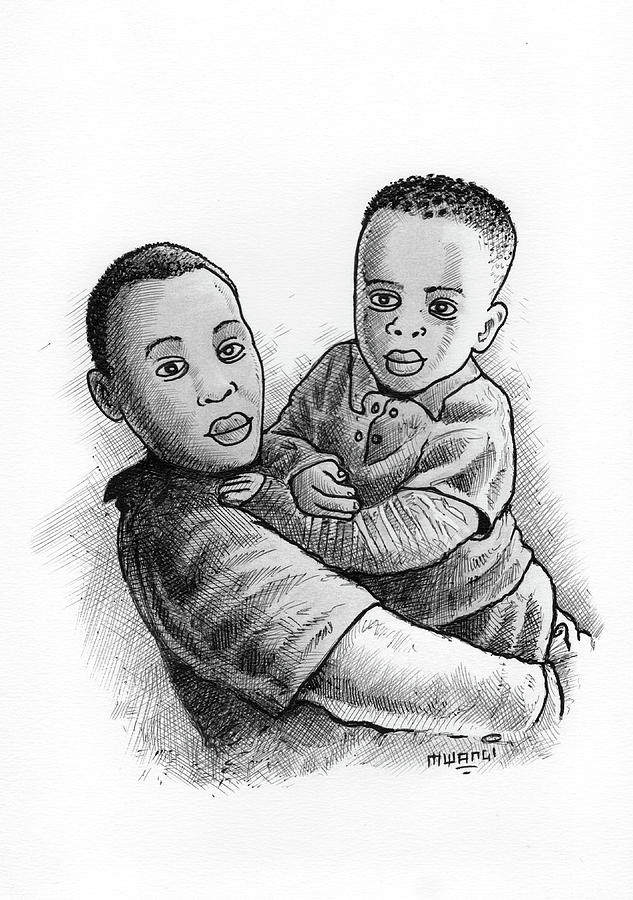 Brothers Painting by Anthony Mwangi