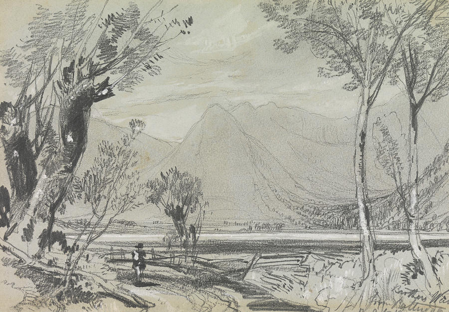 Brothers Water from Patterdale Drawing by Edward Lear