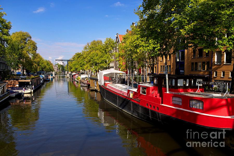 Summer Photograph - Brouwersgracht canal in Amsterdam. Netherlands. Europe by Bernard Jaubert