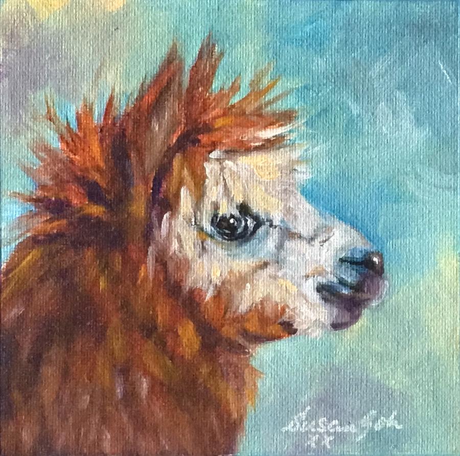Brown Alpaca Painting by Susan Goh