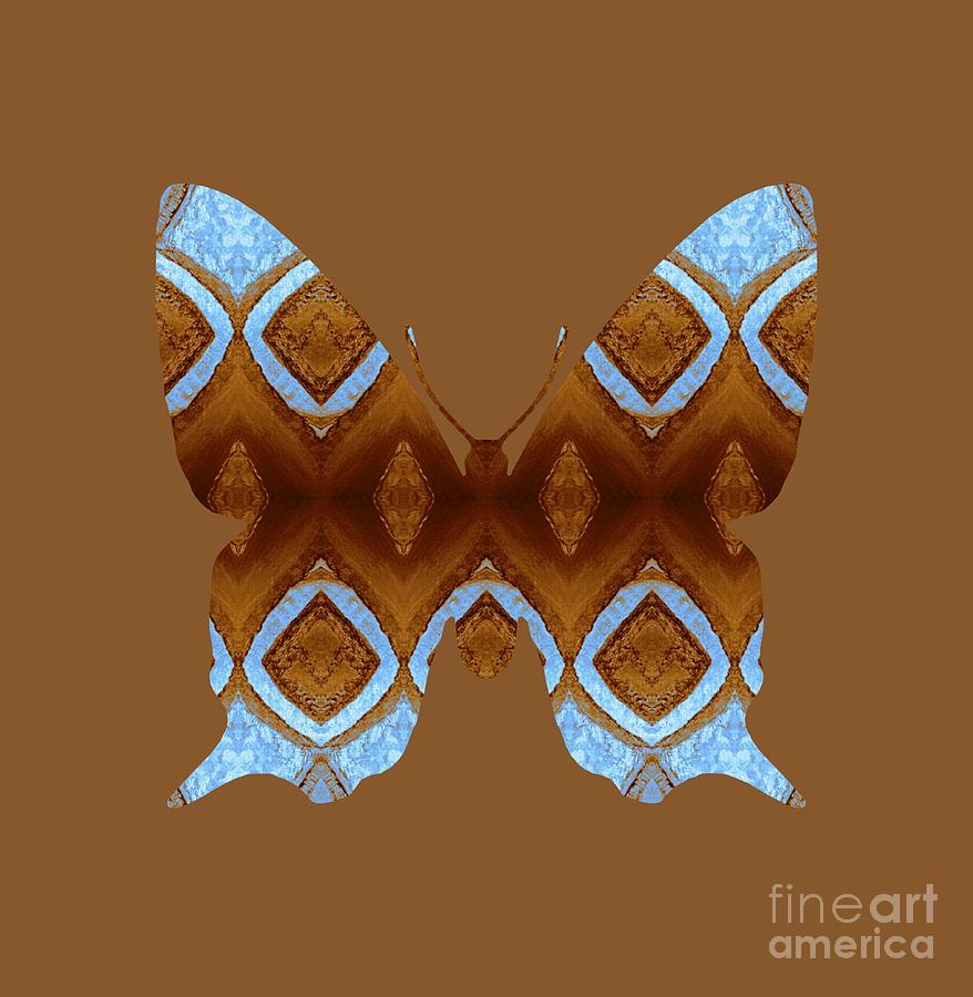 Brown And Blue Butterfly Digital Art by Rachel Hannah