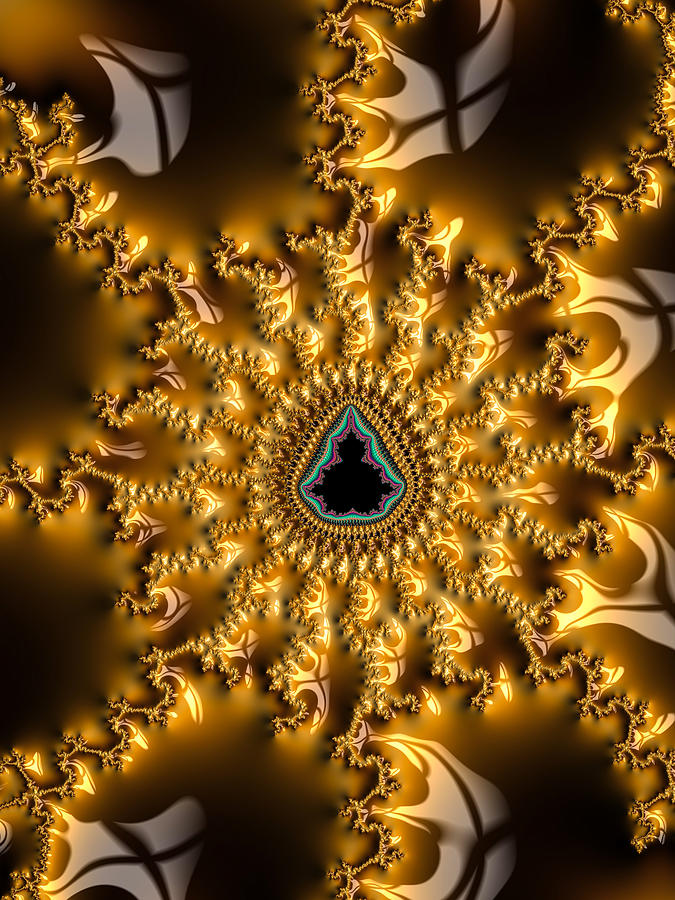 Brown and golden abstract fractal art Digital Art by Matthias Hauser