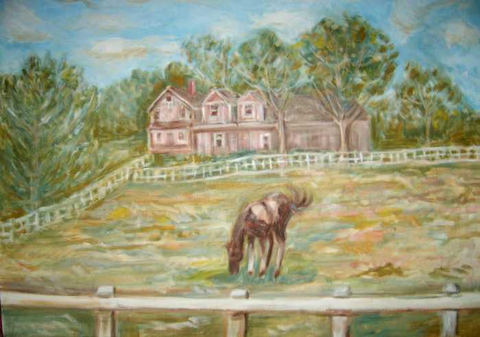 Brown And White Horse Painting by Joseph Sandora Jr