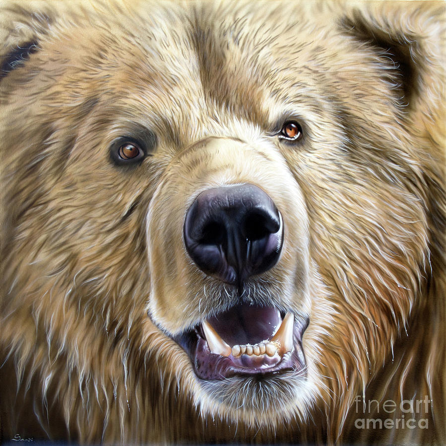 Brown Bear Painting by Sandi Baker