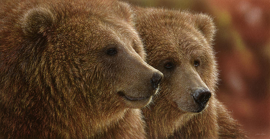 Brown Bears - Lazy Daze Painting by Collin Bogle