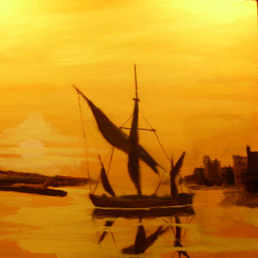 Brown Boat Painting by David Taylor Fine Art America