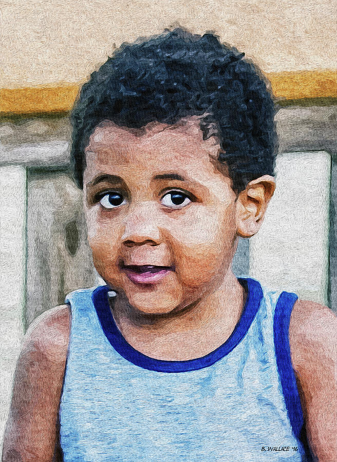 Brown Child - Paint FX Photograph by Brian Wallace