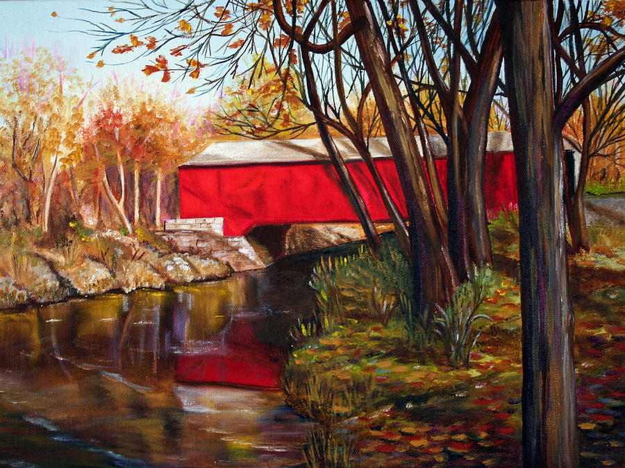 Brown County Bridge Painting by Dorothy Riley