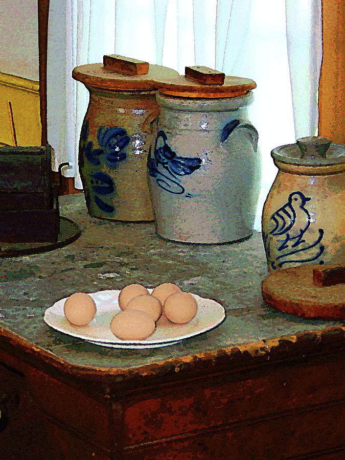 Brown Eggs and Ginger Jars Photograph by Susan Savad