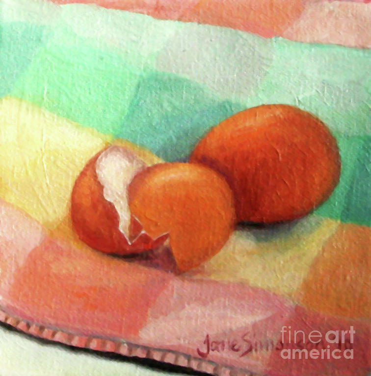 Egg Painting - Brown Eggs by Jane  Simonson