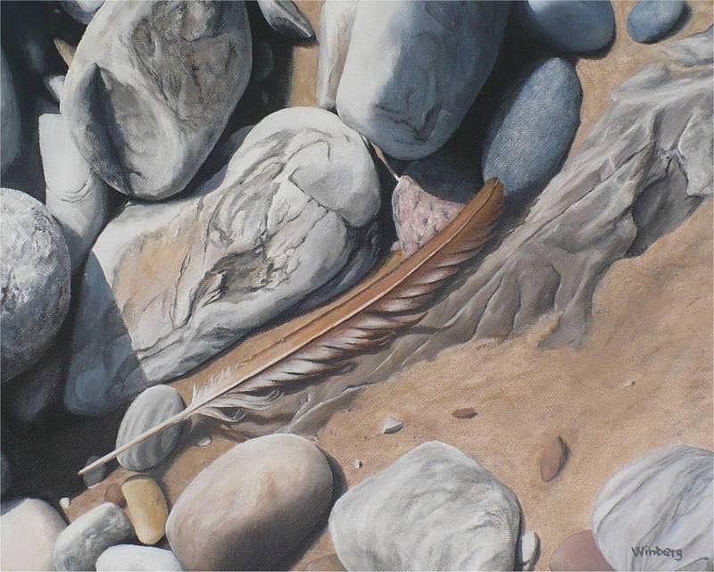 Feather Painting - Brown feather by Peter Winberg Feather Painting - Brown feather by Peter Winberg