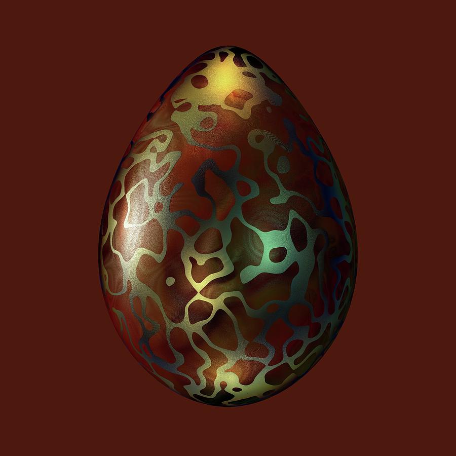 Brown Frosted Glass Egg Digital Art by Hakon Soreide
