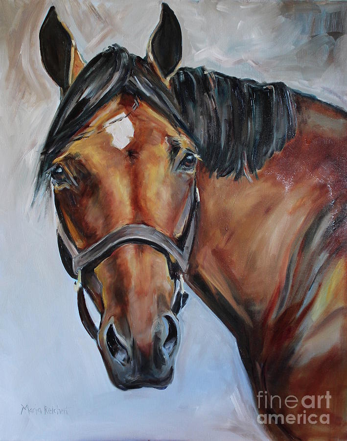Brown Horse Painting by Maria Reichert