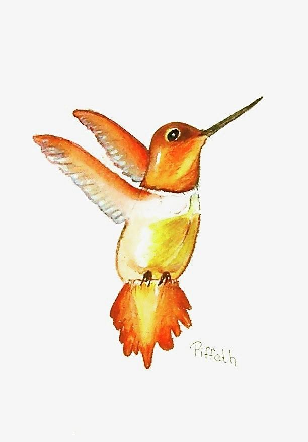 Brown Hummer Painting by Patricia Piffath